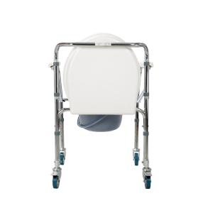 adjustable folding commode chair with wheels